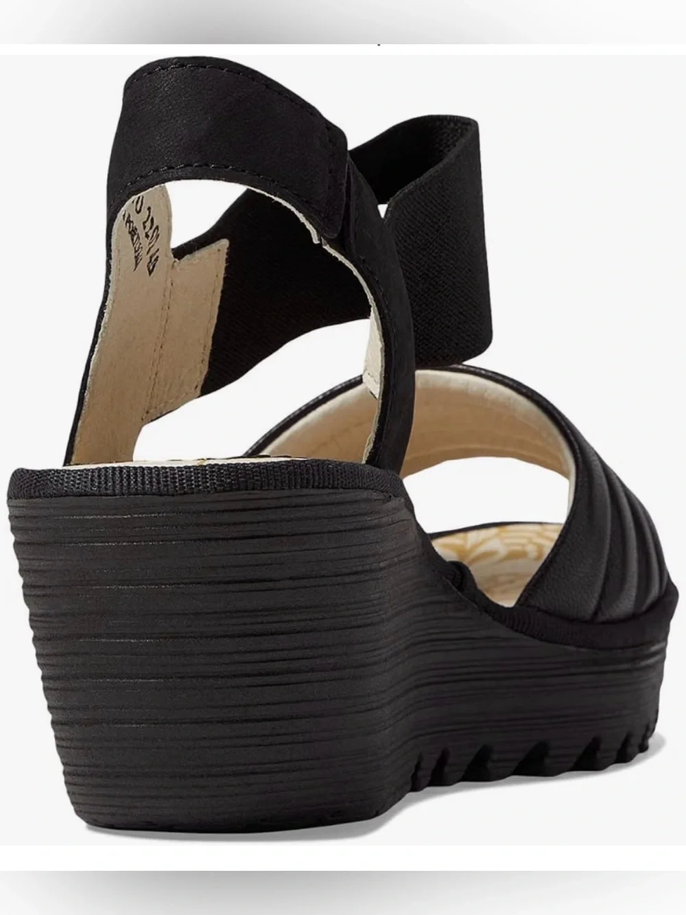 NWOB Fly London Cupido Mousse/black wedges - BEST BRAND SHOES EVER!!